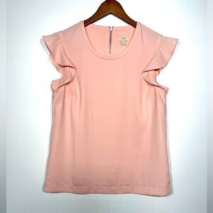 J Crew Ruffle Cap Sleeve Top